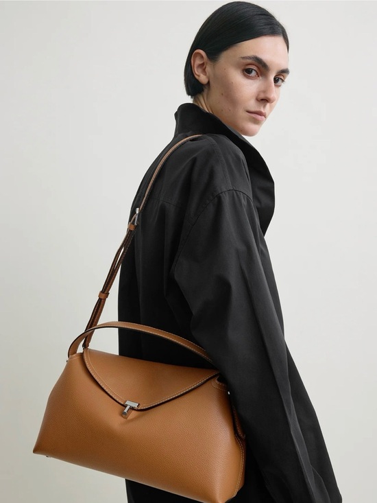 Toteme Handbags - Toteme Cognac Leather Shoulder Bag